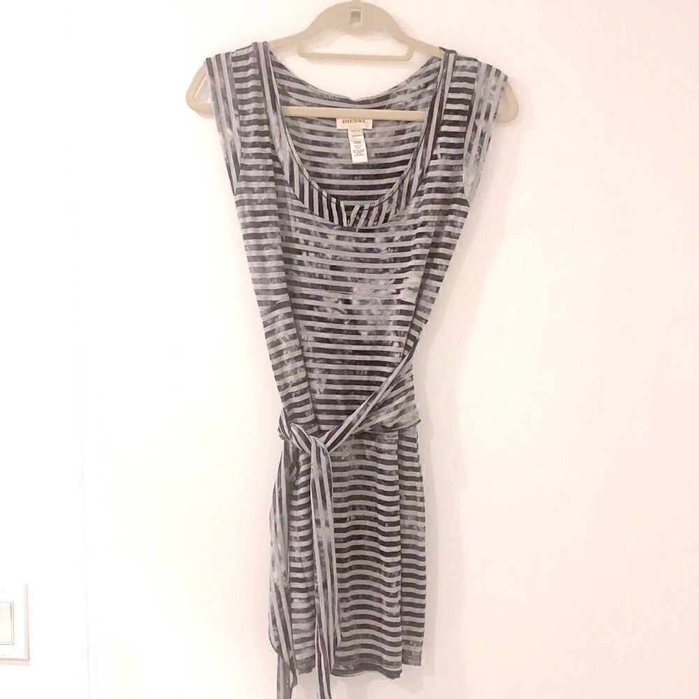 Like New DIESEL JERSEY MINI DRESS TIE WAIST